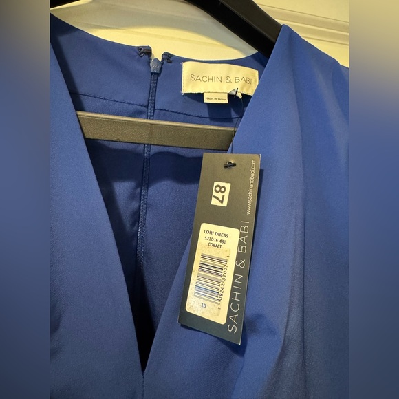 NWT Sachin & Babi Lori Dress Cobalt Blue Tiered Colorblock Midi 10 - Picture 5 of 7